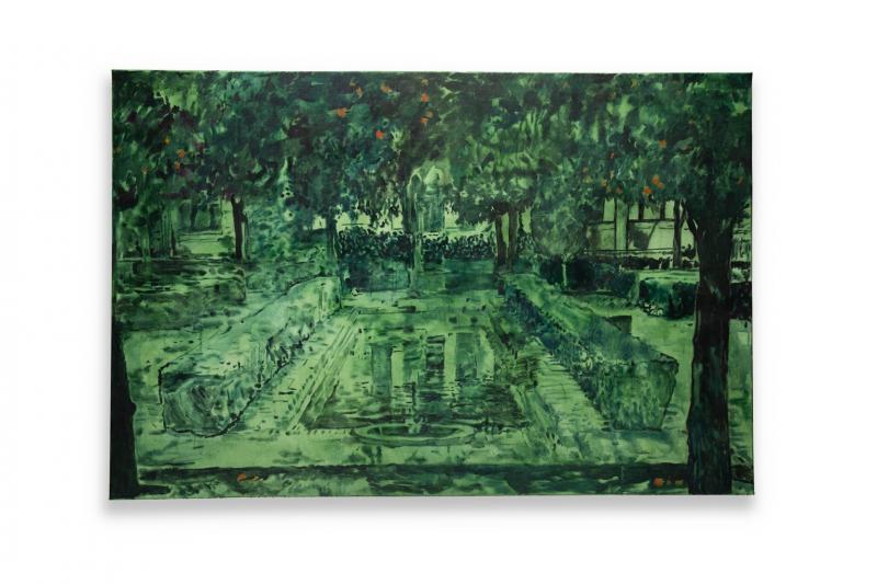 Jardin, öljy-ja akryyli kankaalle, 120cm x 180cm, 2025