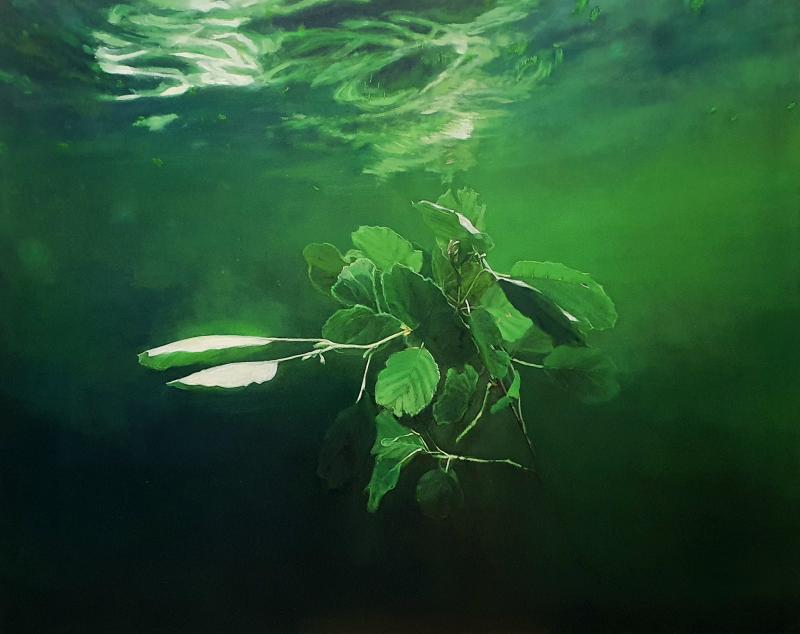 Johanna Mäkitalo, Pyörre, 2024, öljy kankaalle, 120 x 150 cm