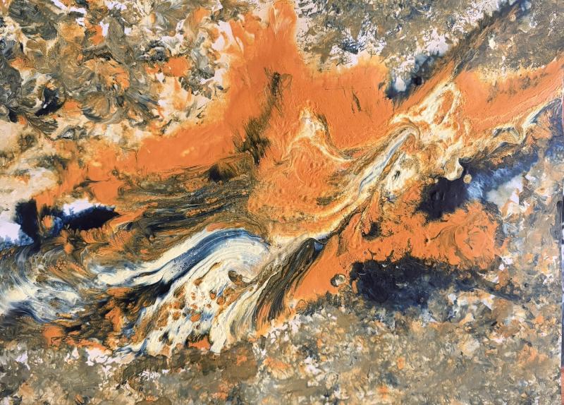 Youngok Kim Brozek - Expanding  energy, Acrilyc Painting on Canvas, 40cm x 60cm, 2025