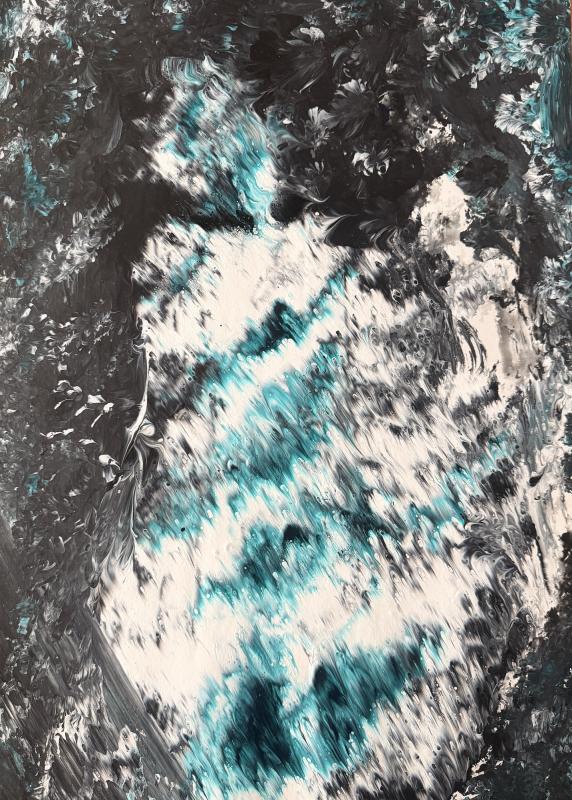 Youngok Kim Brozek - Creation and dissolution, Acrilyc Painting on Canvas, 40cm x 60cm, 2025