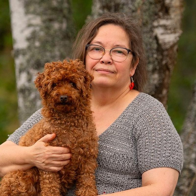 Mervi Muikku, Jäämeri, ommeltu ryijy, 120x50cm, 2024