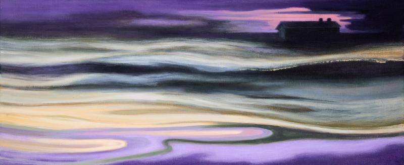 Kristiina Lempiäinen-Trzaska, Förbipasserande ögonblick, 2025, akryl, 25 x 60 cm / Ohikiitävät hetket, 2025, akryyli kankaalle, 25 x 60 cm / Passing Moments, 2025, acrylic, 25 x 60 cm