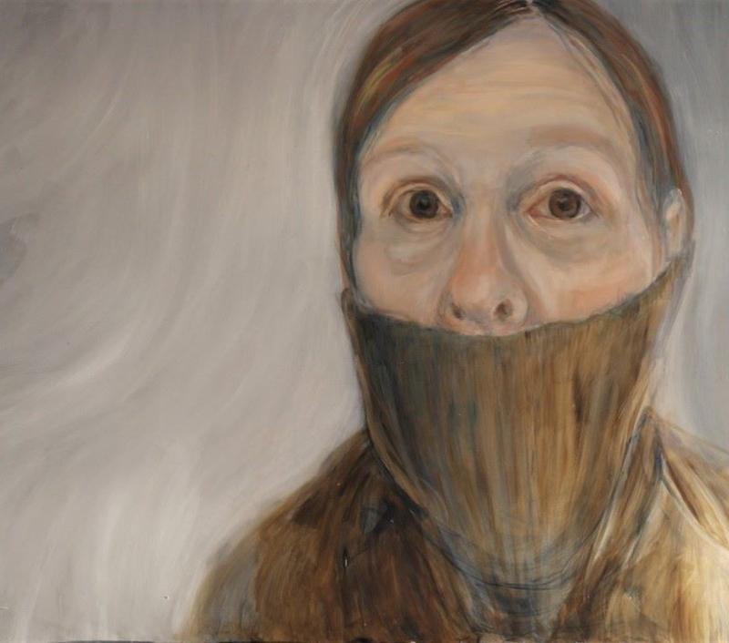 Riitta Posti, Häiriötekijä, 100 cm x 120 cm, öljy teräsmetallille, 2019