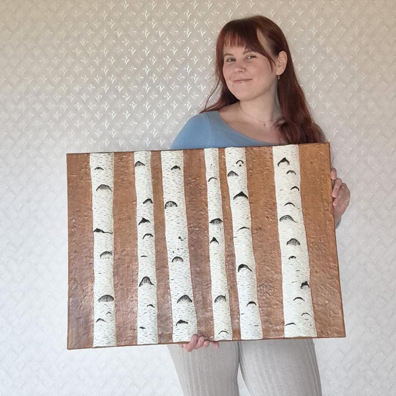 Heritage 4, skulptur och äggtempera på duk, 50 x 70 cm, 2025