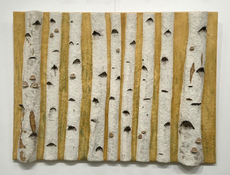 Heritage 2, skulptur och äggtempera på duk, 90 x 70 cm, 2023