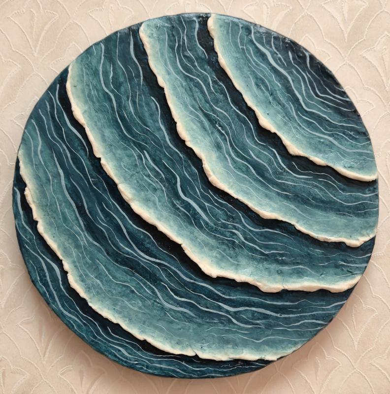 Flow 24, skulptur och äggtempera på duk, 20 cm, 2026