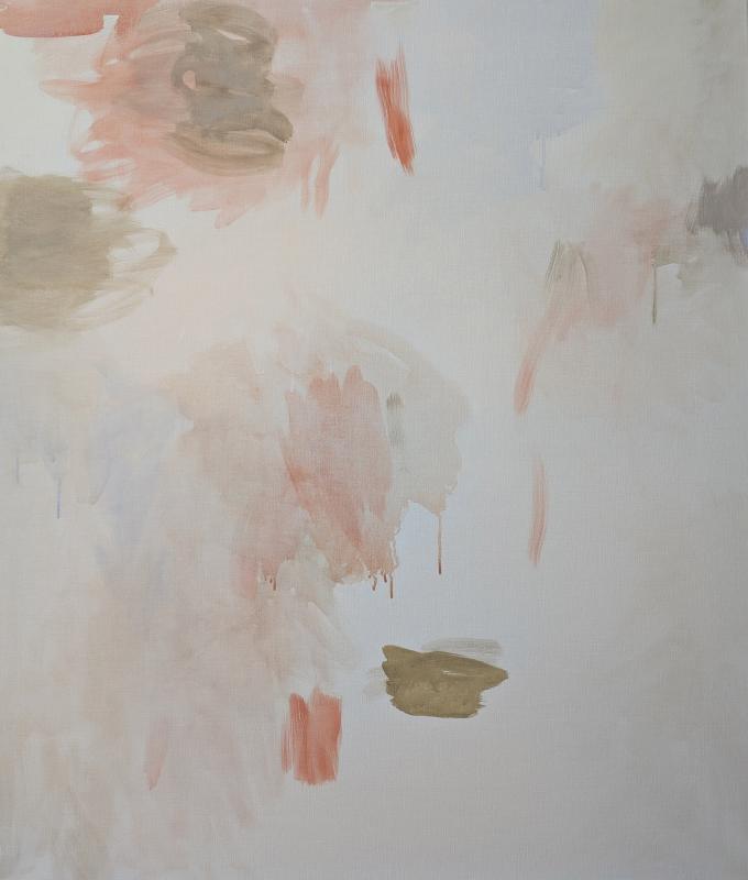 Kati Valkonen, Melkein puhtaalta pöydältä, tempera, 130x110 cm, 2025