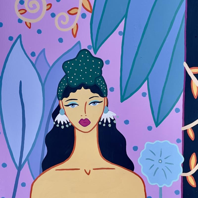 Malaika Mollel, Stargazer, akryyli vanerille, 150 x 300cm, 2024