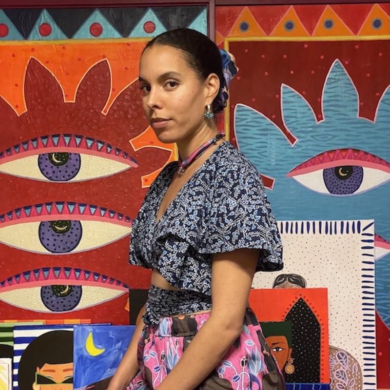 Malaika Mollel henkilökuva työhuoneelta Vallilasta