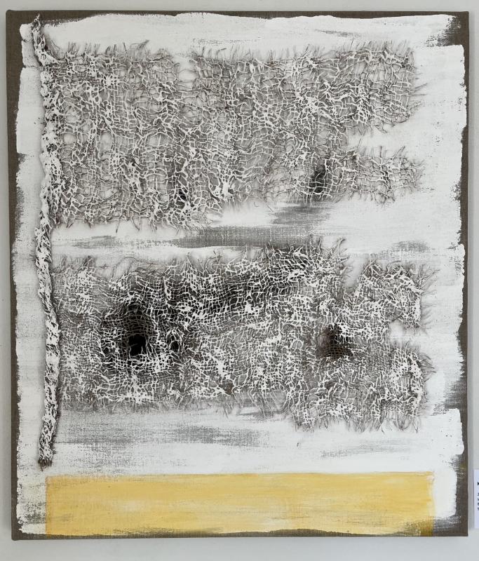 Marja-Leena Kajander, Kesätuuli, 80x70 cm, sekatekniikka pellavalle, 2025