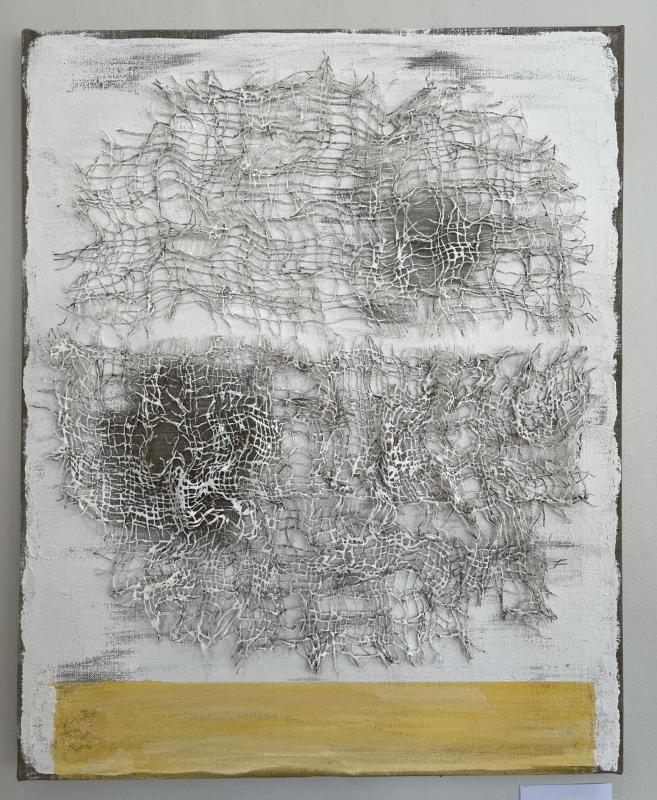 Marja-Leena Kajander, Auringon silta, sekatekniikka pellavalle, 2025