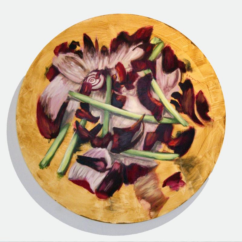 Kalligrafi | tempera och olja på dyk, 2025