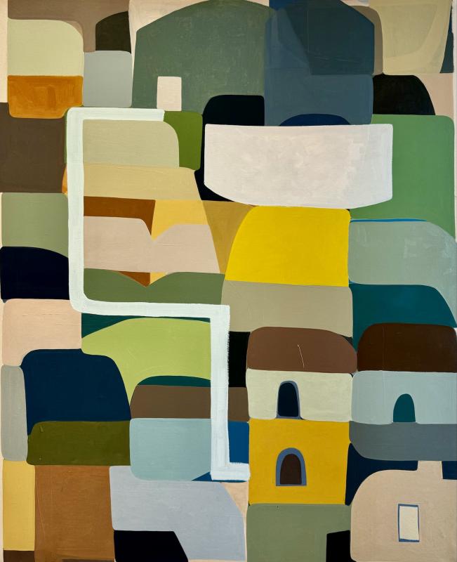 Polku 2025, 133x169cm, akryylitussi ja öljy kankaalle, Heidi Toivainen