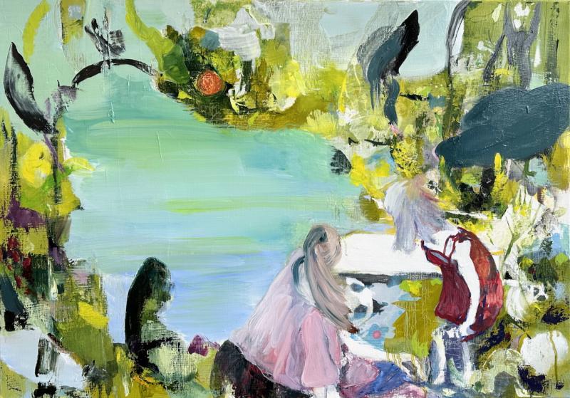 Together Women 2025   Blandteknik på duk 65 x 92 cm