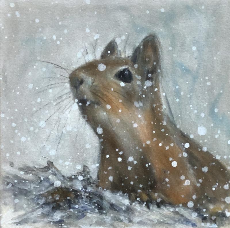 Hannu Nikander, Joko nyt, 25x25 akryyli kank. 2024