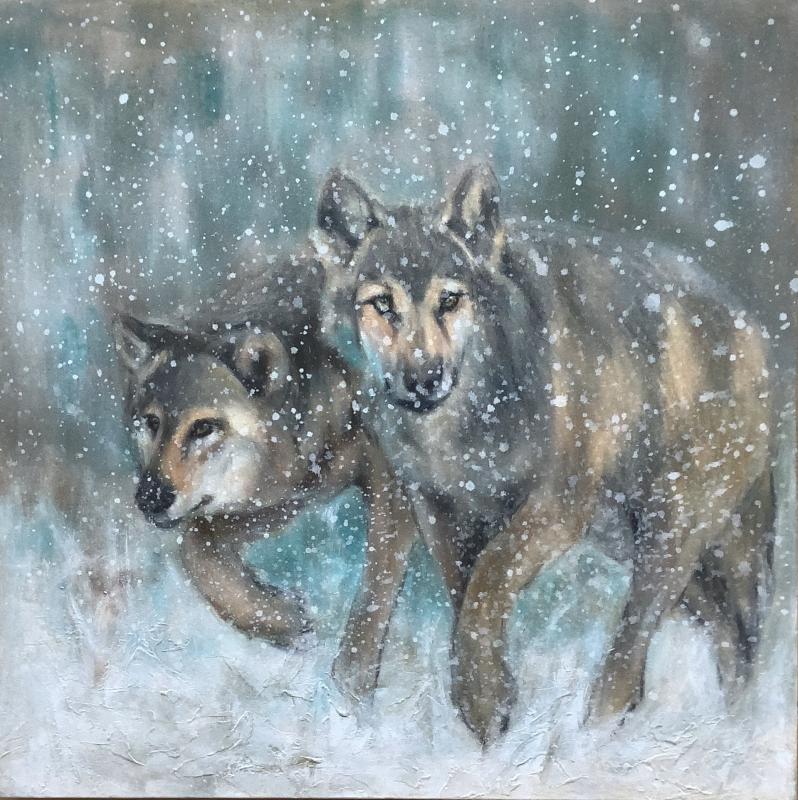 Hannu Nikander, Susipari 70x70, 2024, akryyli kank.