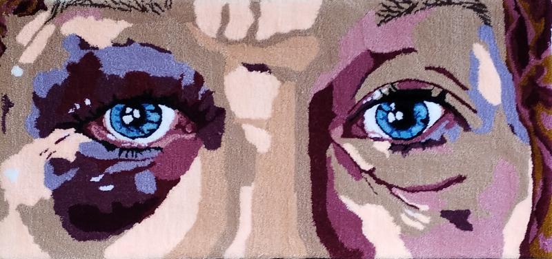 Heidi Linsén, Katso/e l, tuftattu akryylilanka, 60x123cm, 2023