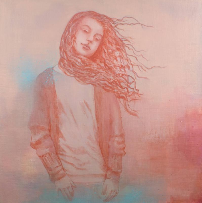 Tuulessa, 80 x 80 cm Maria Mughal_2025