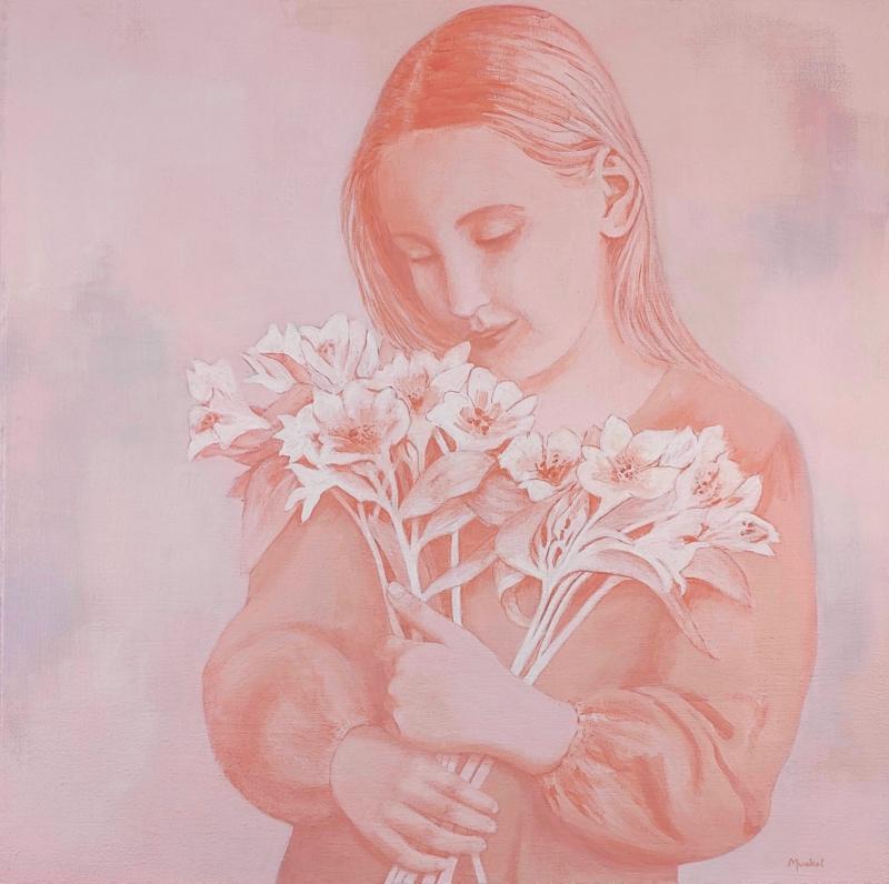 Kesän tuoksu, Maria Mughal 80 x 80 cm akryyli kankaalle 2025