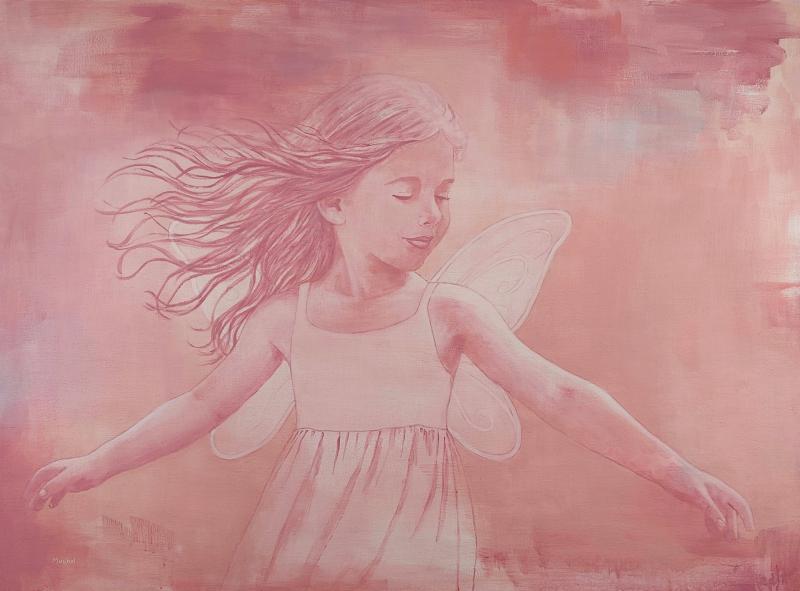 LENTOON! 131,5 x 100 cm, Maria Mughal_akryyli kankaalle 2025