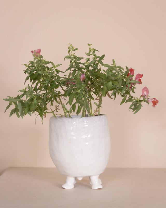 Kruka i stengodslera bränd i vedeldad ugn