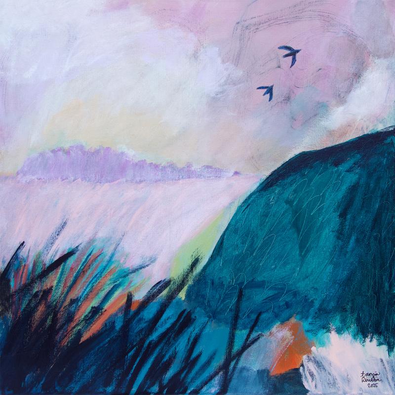 Tanja Riutta, Meren tuolla puolen, akryyli kankaalle, 60 x 60, 2025