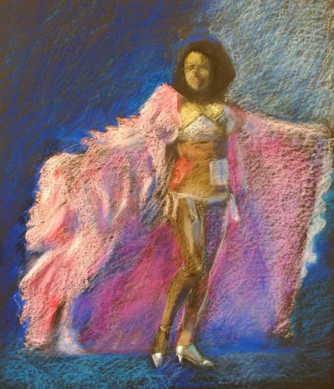 Raimo Jaatinen_Hopeakengät/Silver shoes_pastelliliitu_60 x 80 cm_2023