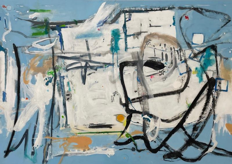 Pohjapiirros, akryyli, 2m x 3m