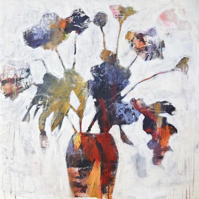 Sari Viljamaa Vastavalossa, 2026, Muste akryyli ja vesiliukoinen öljy pellavalle, 100x100 cm