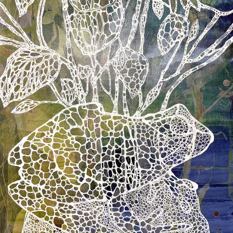 Marjo Pitko, Dotm- sarja, 2024, piirrosmaalaus musteella vanerille