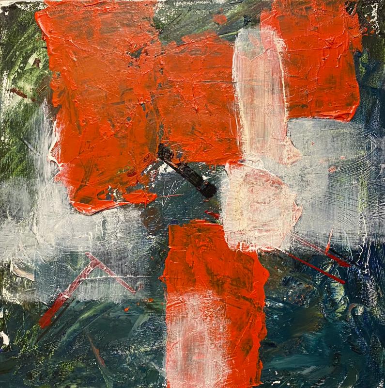 Juhani Räisänen, Spicy, akryyli kankaalle, 50x50 cm, 2025