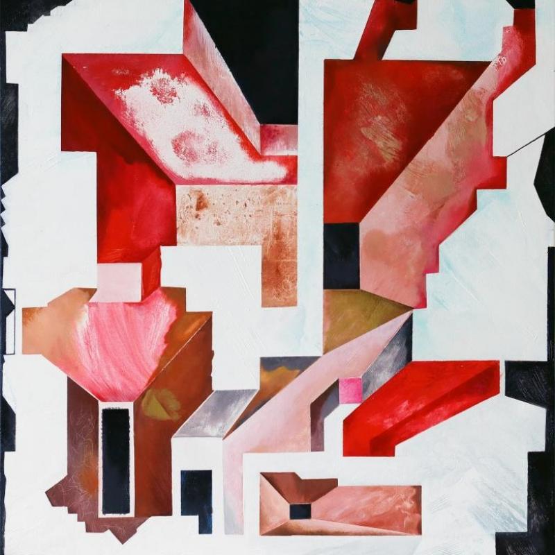 Ivan Kostiurin,"Labyrint 1", duk, akryl, 80x80, 2026