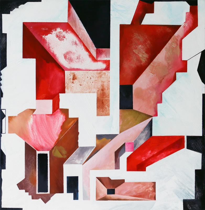 Ivan Kostiurin,"Labyrint 1", duk, akryl, 80x80, 2026