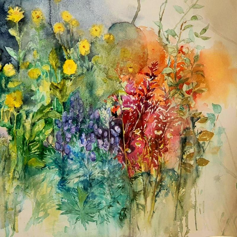  Syyskukkia, akvarelli, 2024