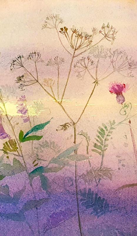 "Kesäyö", akvarelli 2025 