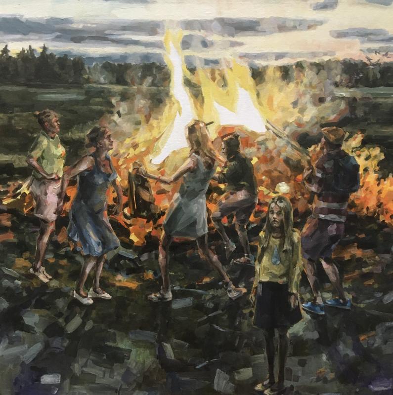 Shadows on your Face, oil on canvas, 120 x 120 cm, 2021