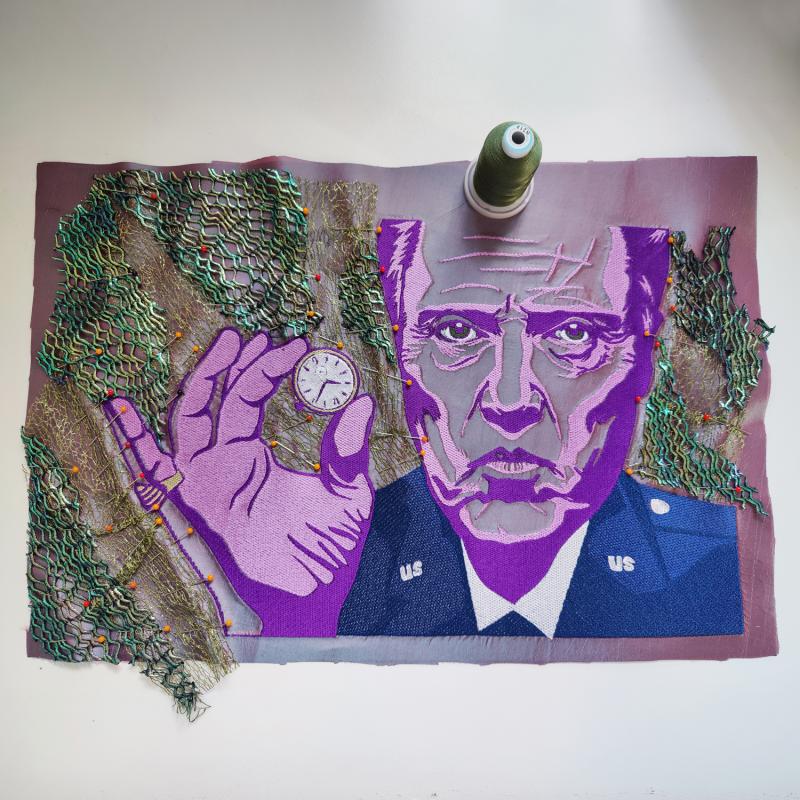 Asiakastyö "Golden Watch", brodeeraus ja applikointi, 2025