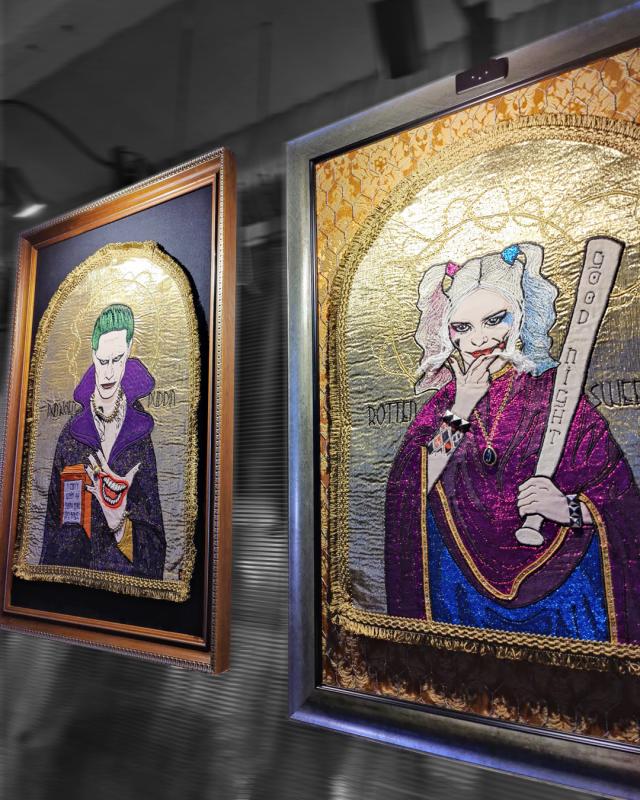 Icons of Icons I & II, applikointi ja käsinkirjonta, 2023