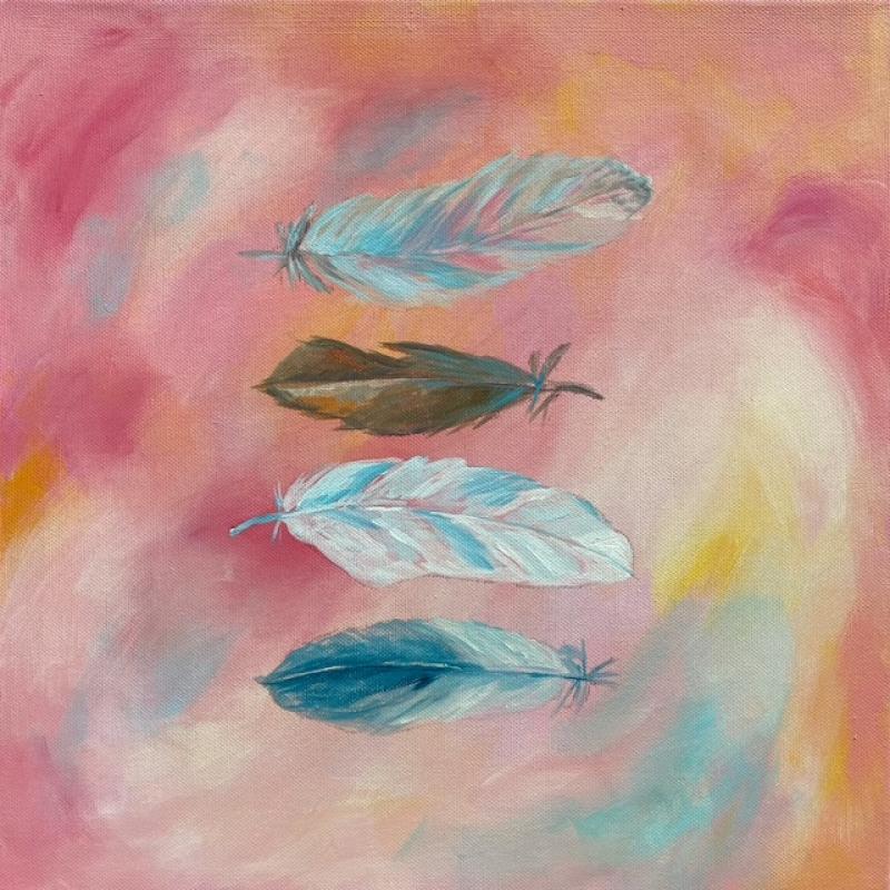 Meri Kukkavaara ”Viestiketju” akryyli kankaalle 30x30cm 2025