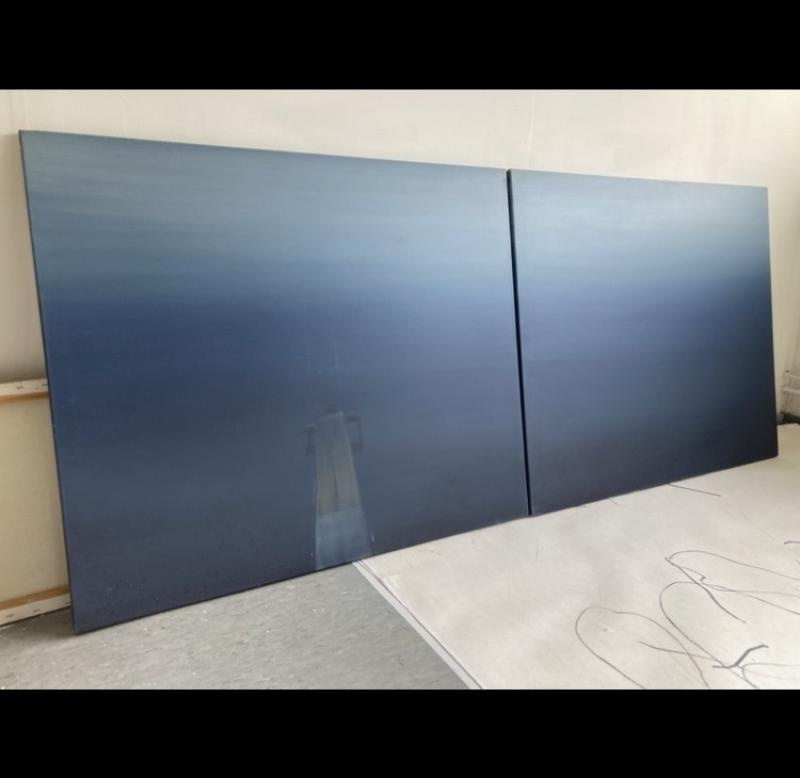 Susanne Rantanen, Kesäyö, öljyväri, 900x2200, 2019