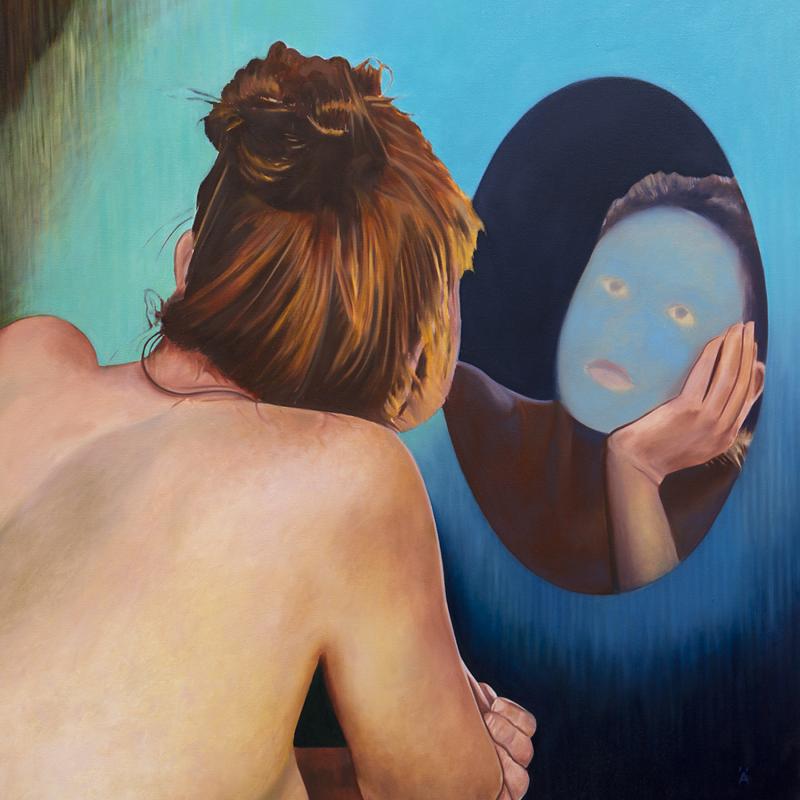 Mikko Ängeslevä / Puolet / Öljy Kankaalle / 90 X 90 cm / 2025