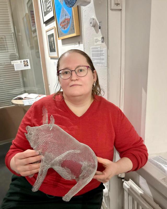 Maria Teplykh, Paavo, chicken wire, yarn, 24x17x28 cm, 2026