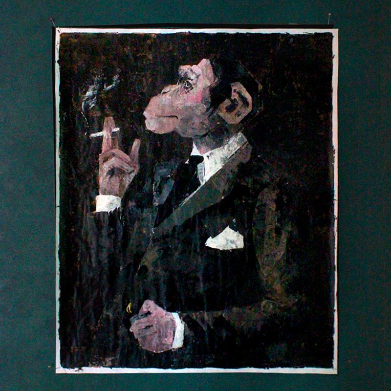 Teos on akryylimaalaus paperille.