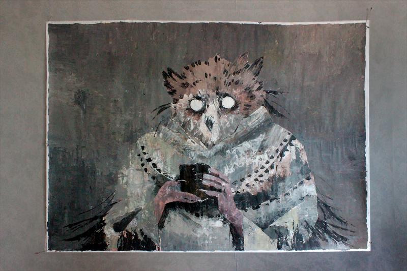 Teos on akryylimaalaus paperille.