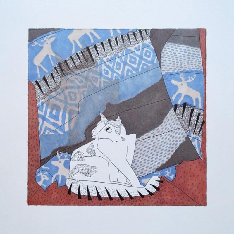 "Judas in Red Armchair" - alcohol markers and fineliner on paper